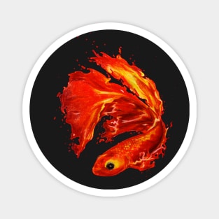 Molten Fire Fish Magnet